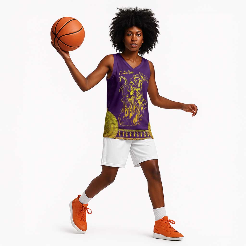 Anubis and Horus Basketball Jersey Egyptian God Purple - African Pride