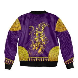 Anubis and Horus Bomber Jacket Egyptian God Purple