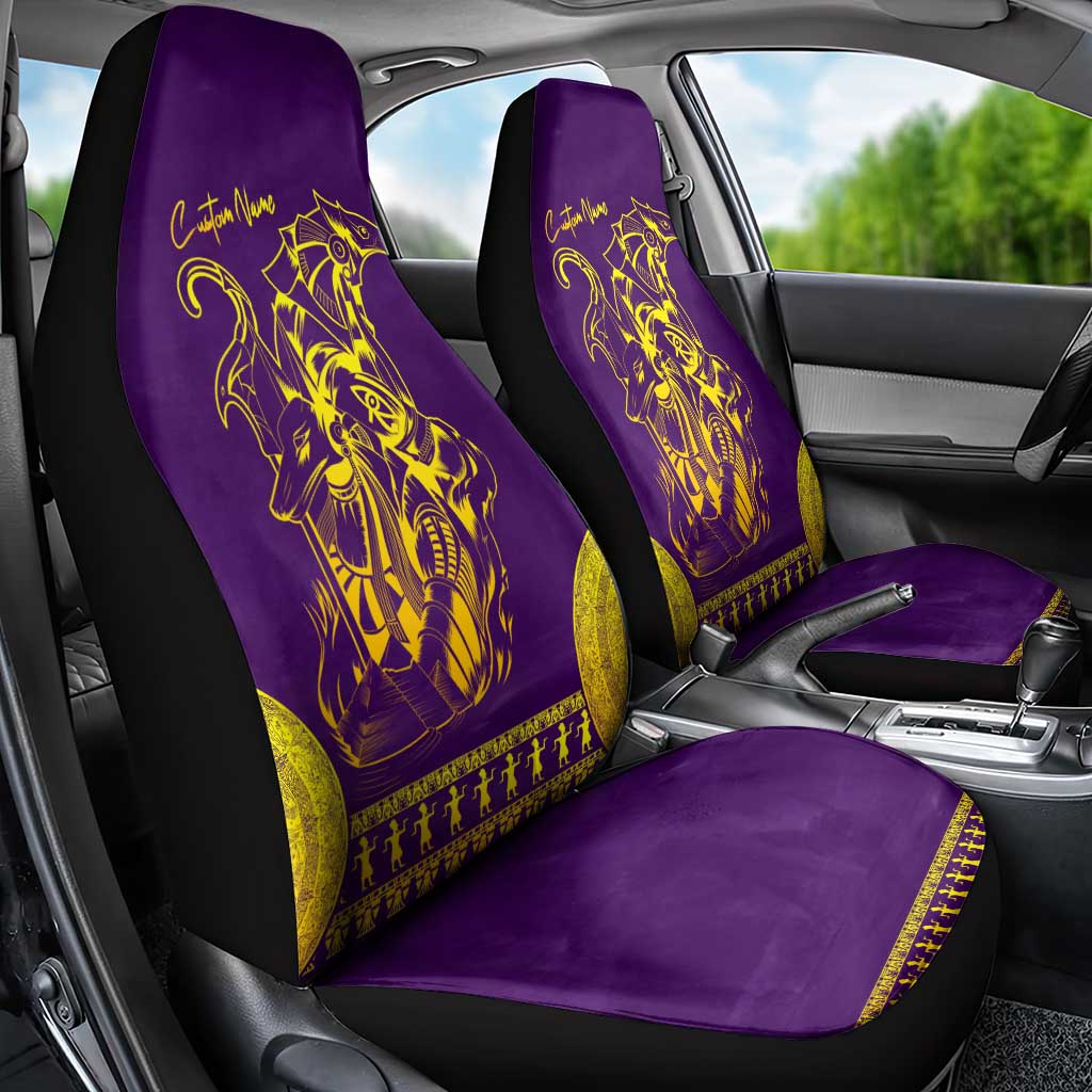 Anubis and Horus Car Seat Cover Egyptian God Purple