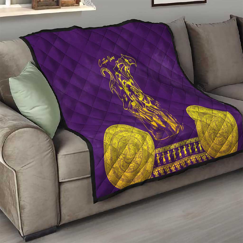 Anubis and Horus Quilt Egyptian God Purple
