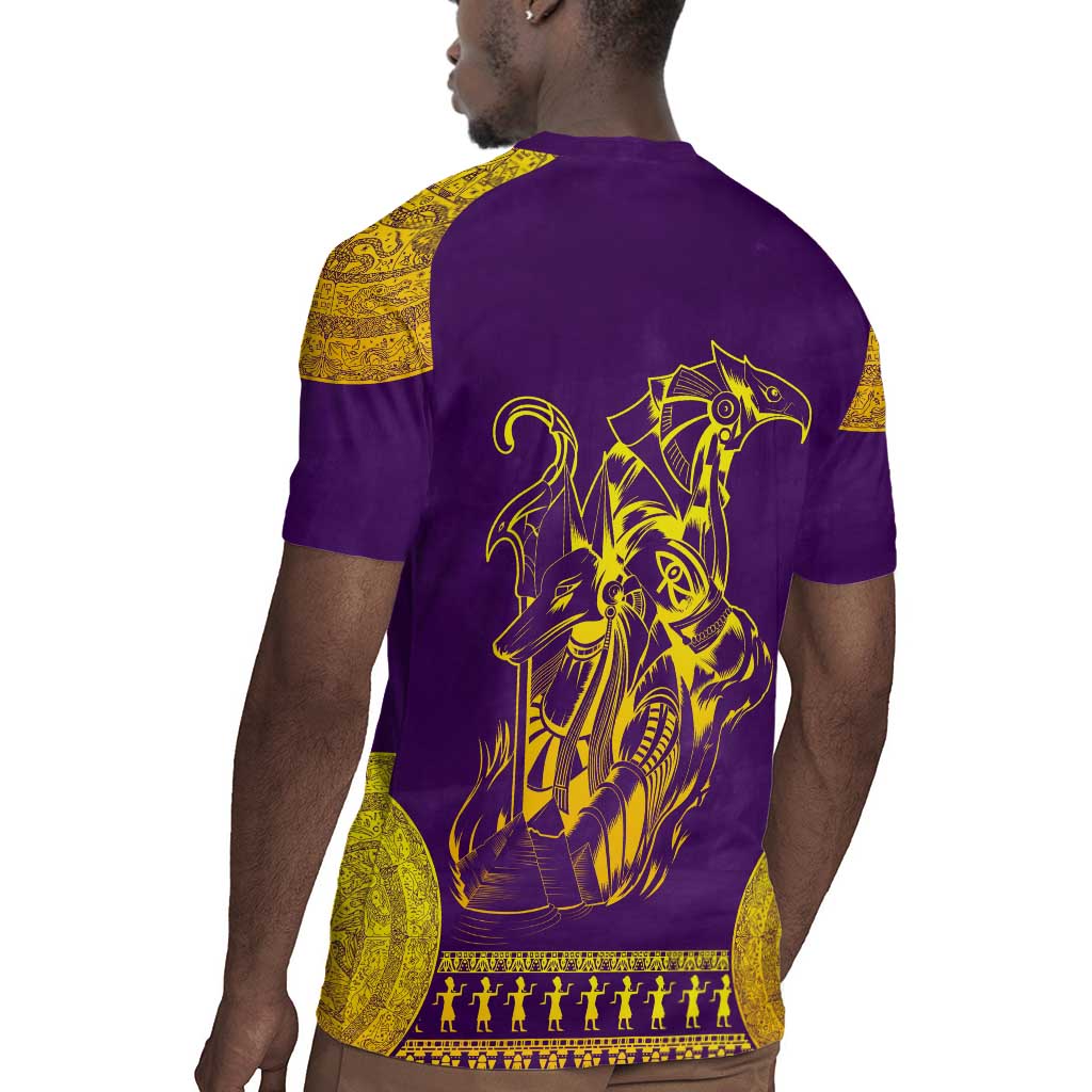 Anubis and Horus Rugby Jersey Egyptian God Purple