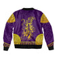 Anubis and Horus Sleeve Zip Bomber Jacket Egyptian God Purple