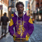 Anubis and Horus Zip Hoodie Egyptian God Purple