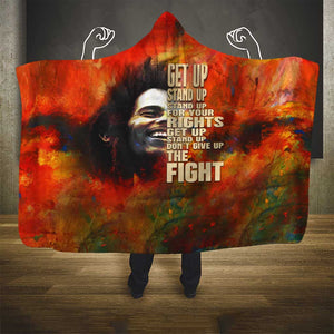 Reggae Legend Bob Hooded Blanket Retro Style