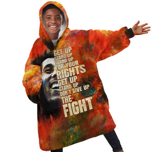Reggae Legend Bob KId Wearable Blanket Hoodie Retro Style