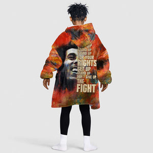 Reggae Legend Bob KId Wearable Blanket Hoodie Retro Style