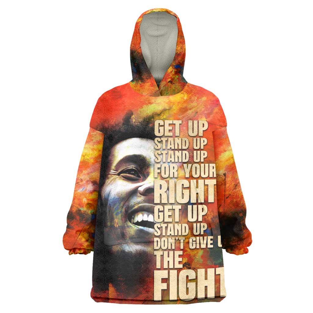 Reggae Legend Bob KId Wearable Blanket Hoodie Retro Style