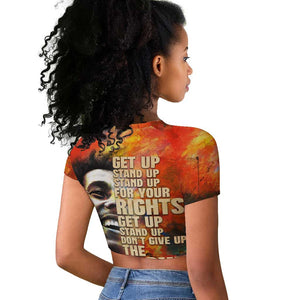 Reggae Legend Bob Raglan Cropped T shirt Retro Style