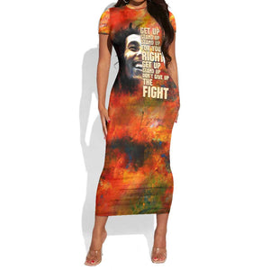 Reggae Legend Bob Short Sleeve Bodycon Dress Retro Style DT02