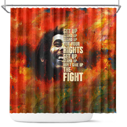 Reggae Legend Bob Shower Curtain Retro Style