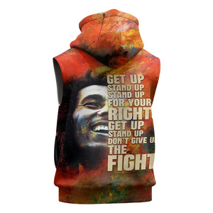 Reggae Legend Bob Sleeveless Hoodie Retro Style - African Pride