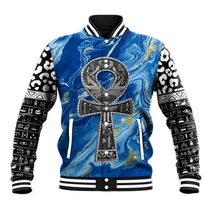 Ankh On Blue Baseball Jacket Pan African DT02
