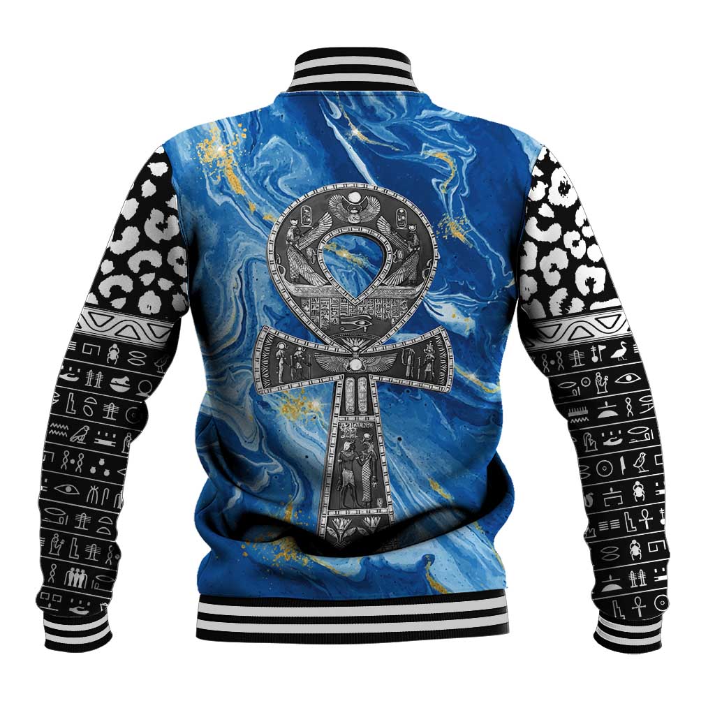 Ankh On Blue Baseball Jacket Pan African DT02