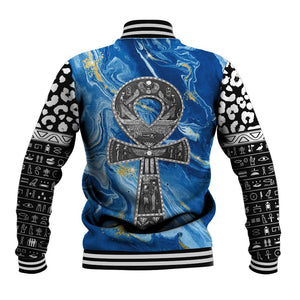 Ankh On Blue Baseball Jacket Pan African DT02