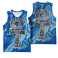 Ankh On Blue Basketball Jersey Pan African - African Pride