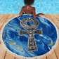 Ankh On Blue Beach Blanket Pan African