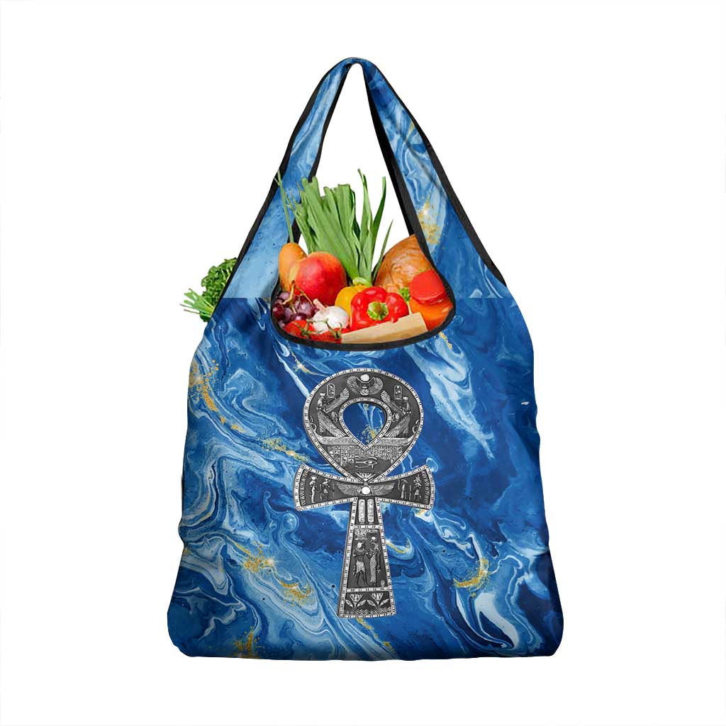 Ankh On Blue Grocery Bag Pan African