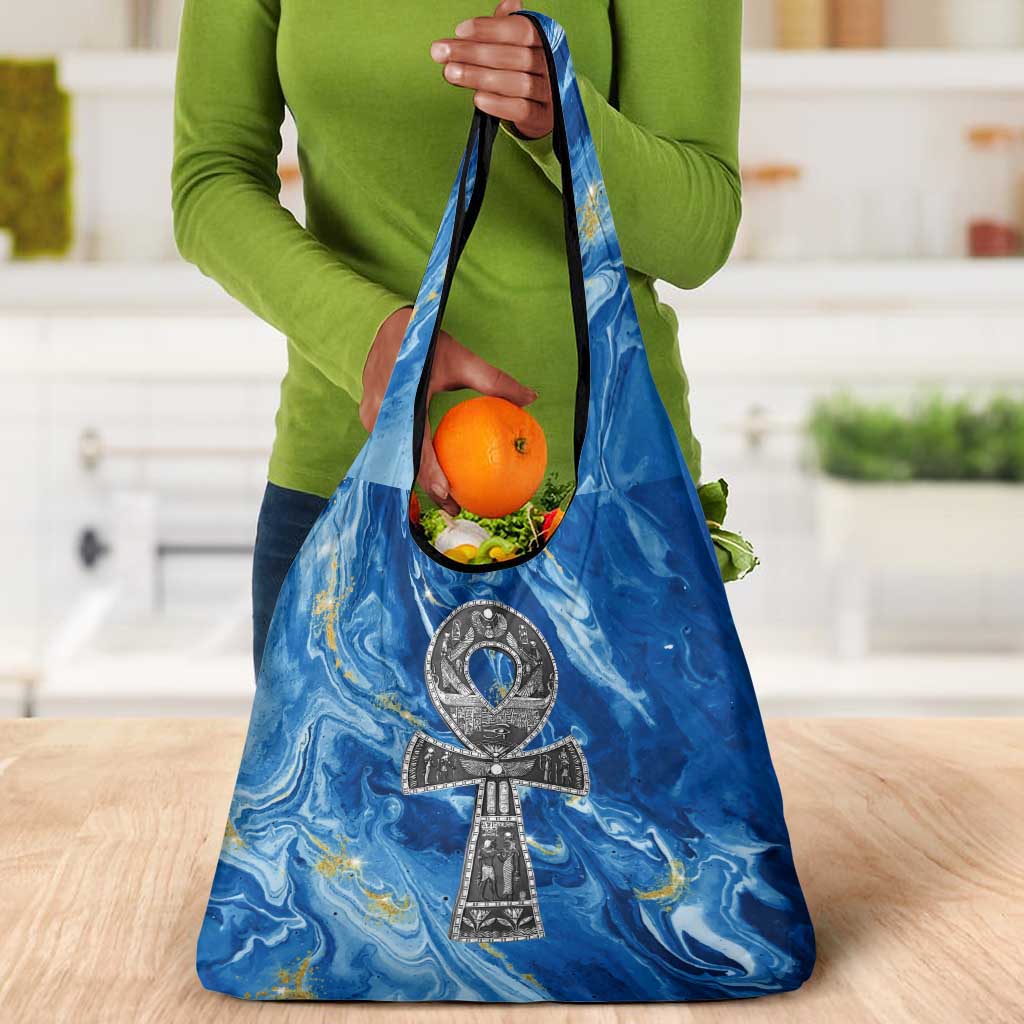 Ankh On Blue Grocery Bag Pan African