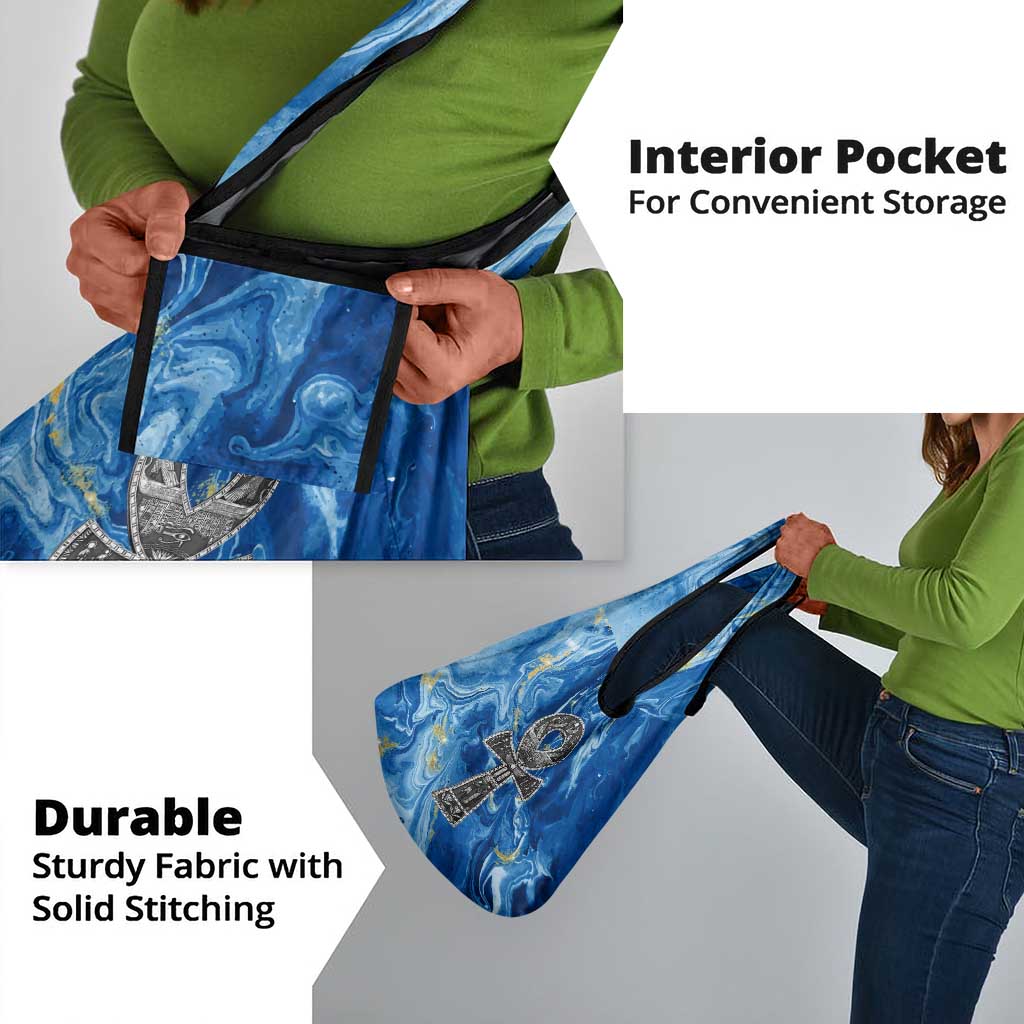 Ankh On Blue Grocery Bag Pan African