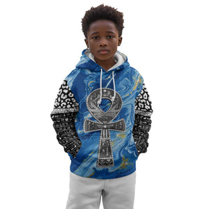 Ankh On Blue Kid Hoodie Pan African