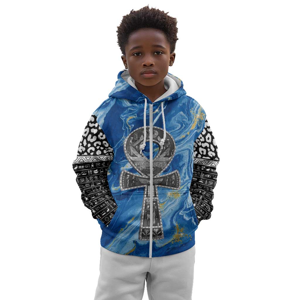 Ankh On Blue Kid Hoodie Pan African