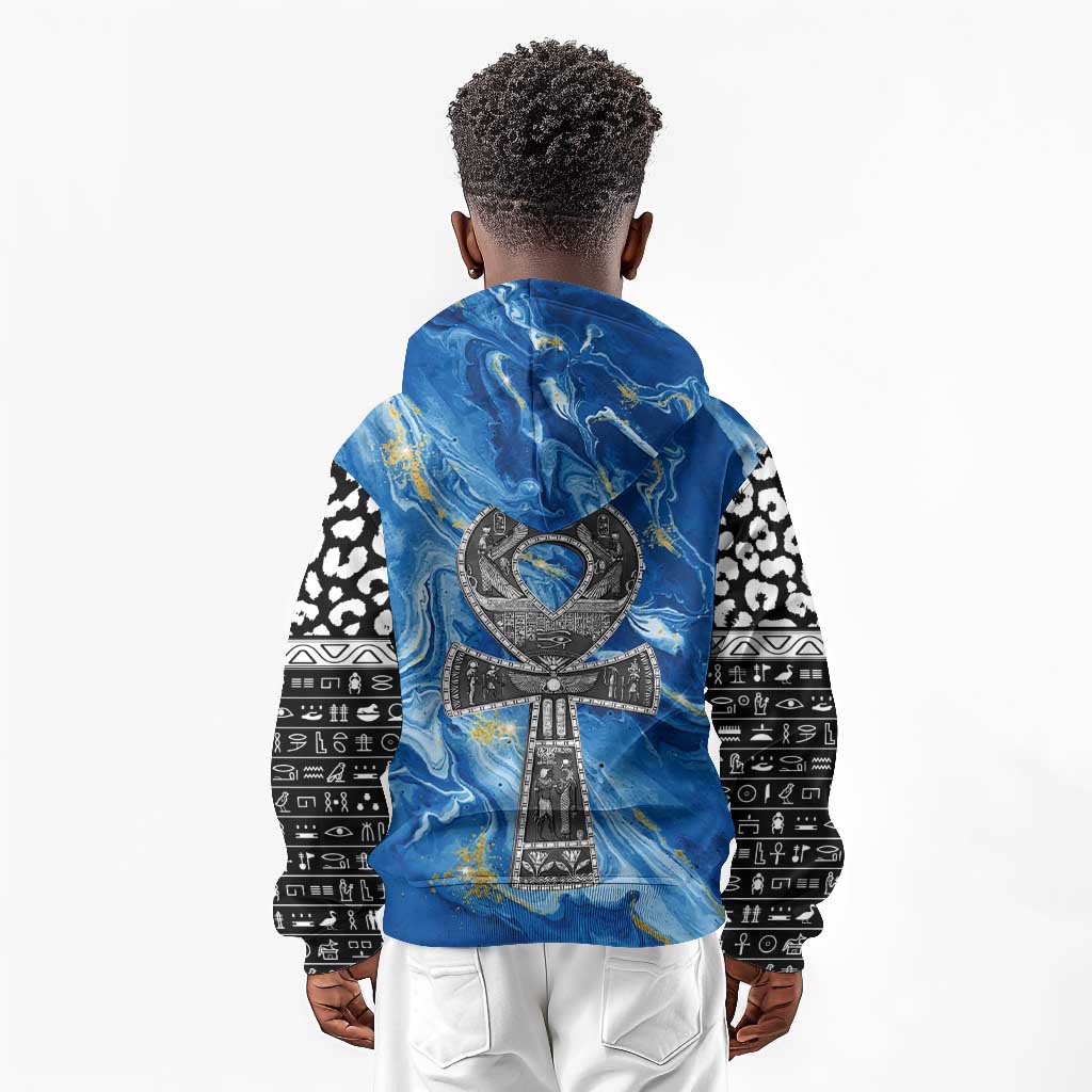 Ankh On Blue Kid Hoodie Pan African