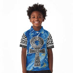 Ankh On Blue Kid Polo Shirt Pan African