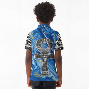 Ankh On Blue Kid Polo Shirt Pan African