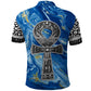 Ankh On Blue Polo Shirt Pan African