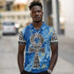 Ankh On Blue Polo Shirt Pan African