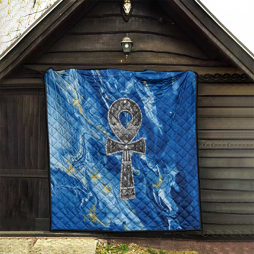 Ankh On Blue Quilt Pan African