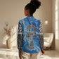 Ankh On Blue Women Casual Shirt Pan African DT02