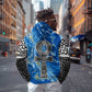 Ankh On Blue Zip Hoodie Pan African