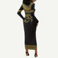 Eyes Of Horus Long Sleeve Bodycon Dress Egyptian Art DT02