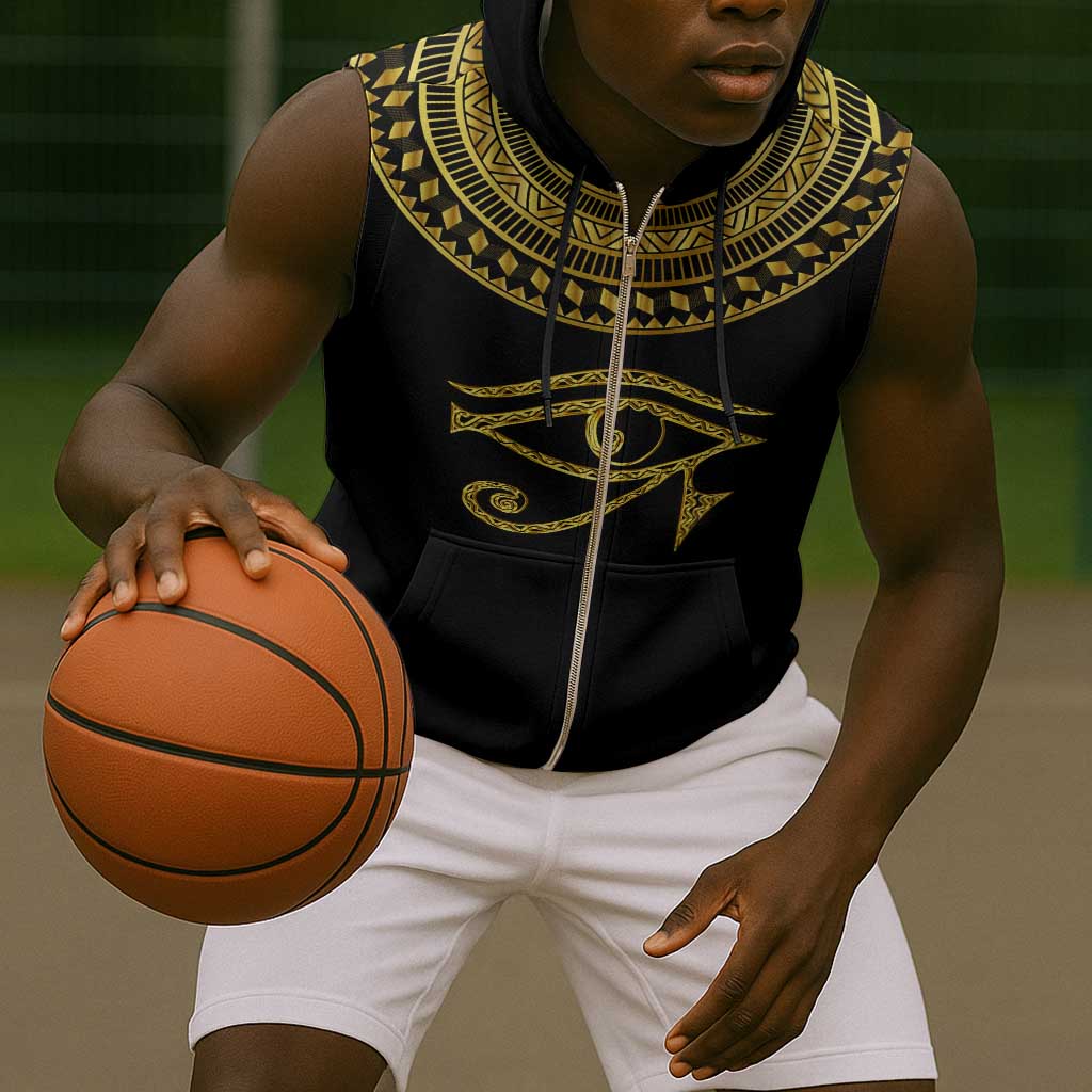 Eyes Of Horus Sleeveless Zip Hoodie Egyptian Art - African Pride