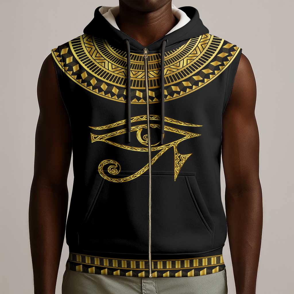 Eyes Of Horus Sleeveless Zip Hoodie Egyptian Art - African Pride