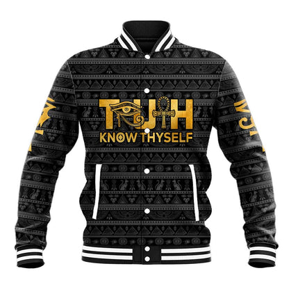 Personalized Truth Know Thyself Baseball Jacket Eye of Horus and Ankh DT02
