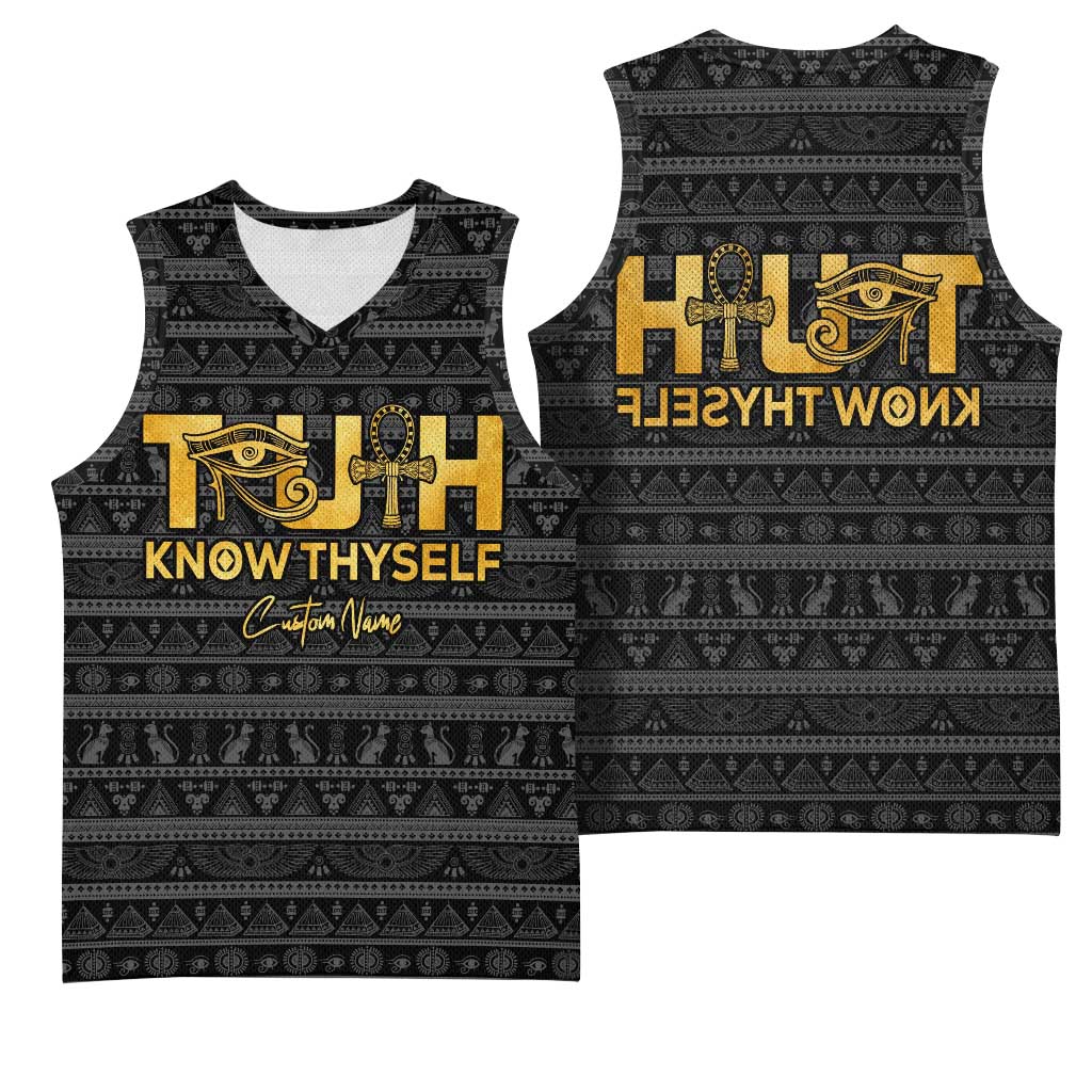 Personalized Truth Know Thyself Basketball Jersey Eye of Horus and Ankh - African Pride