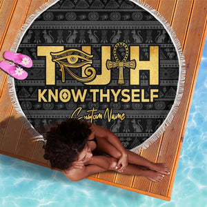 Personalized Truth Know Thyself Beach Blanket Eye of Horus and Ankh