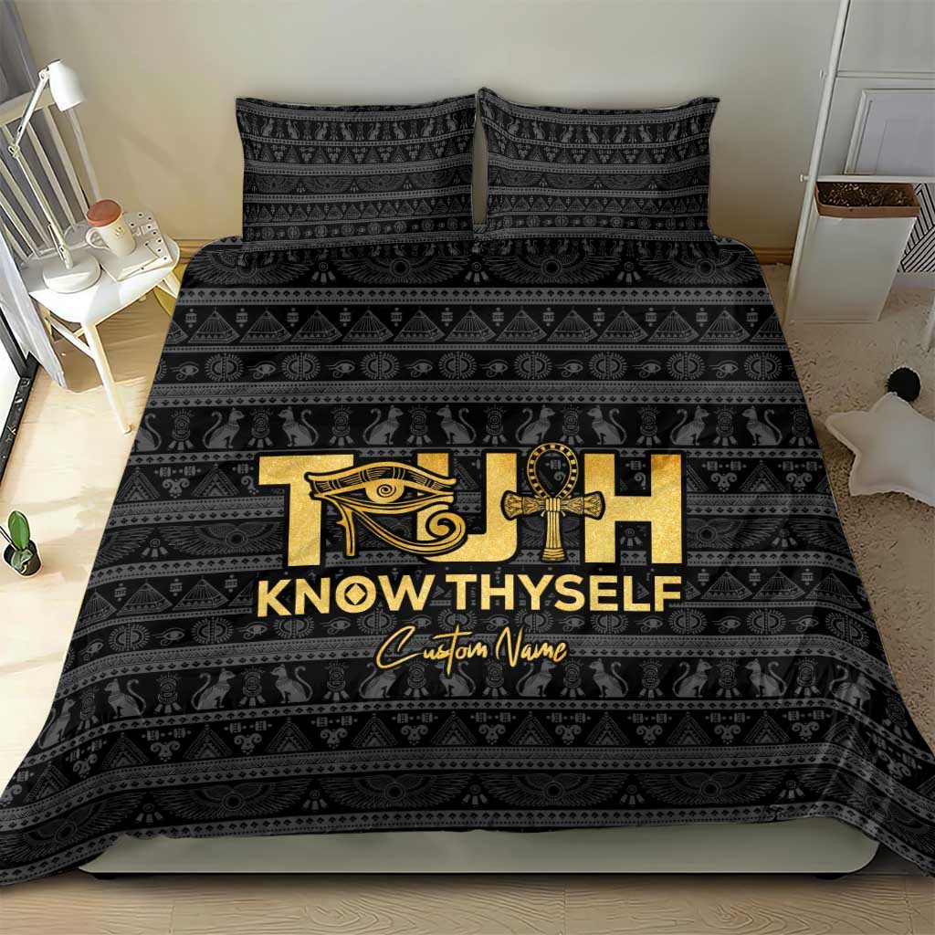 Personalized Truth Know Thyself Bedding Set Eye of Horus and Ankh