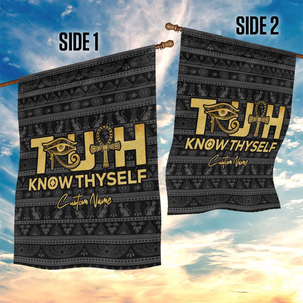Personalized Truth Know Thyself Garden Flag Eye of Horus and Ankh