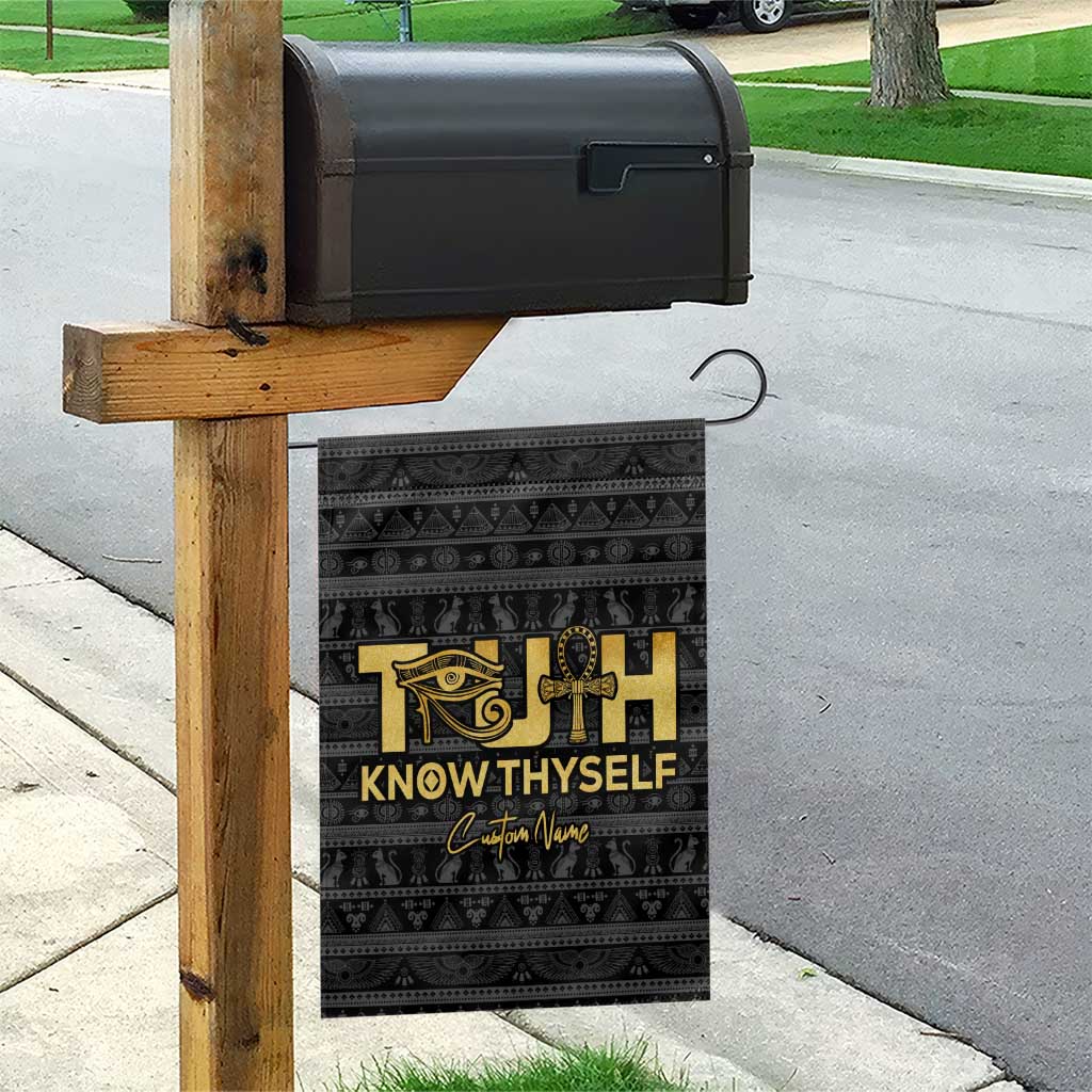 Personalized Truth Know Thyself Garden Flag Eye of Horus and Ankh