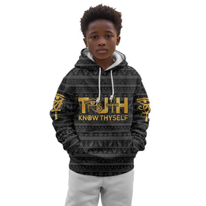 Personalized Truth Know Thyself Kid Hoodie Eye of Horus and Ankh