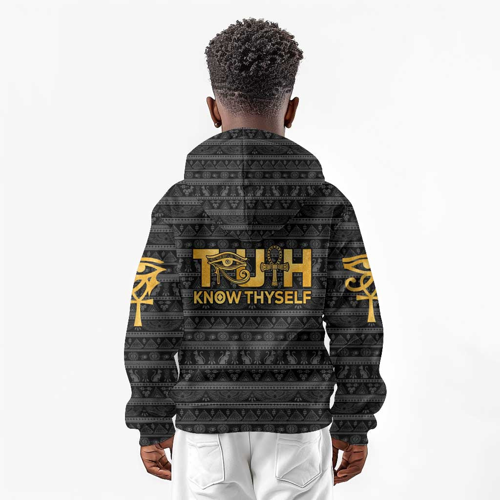 Personalized Truth Know Thyself Kid Hoodie Eye of Horus and Ankh