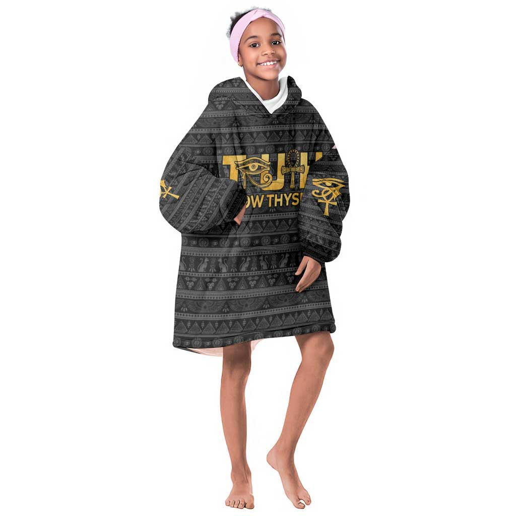 Personalized Truth Know Thyself KId Wearable Blanket Hoodie Eye of Horus and Ankh