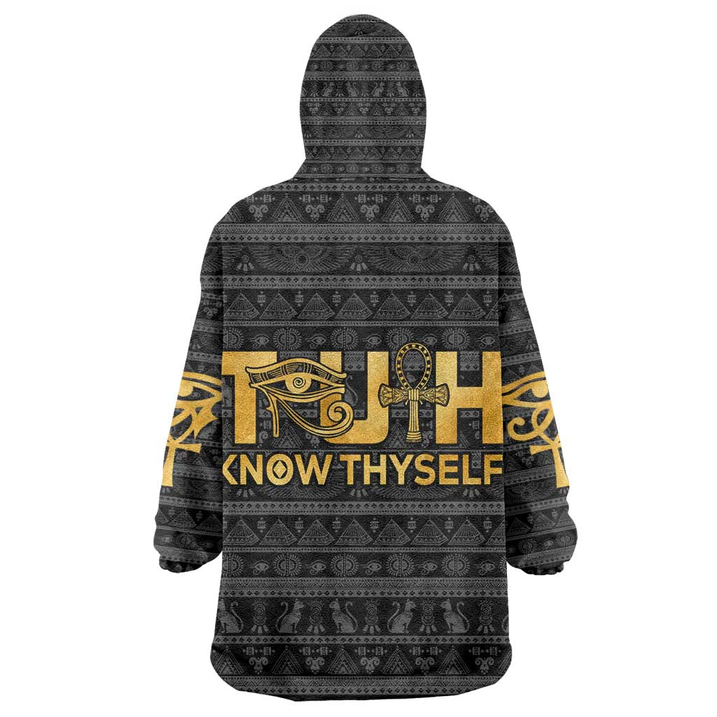 Personalized Truth Know Thyself KId Wearable Blanket Hoodie Eye of Horus and Ankh
