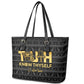 Personalized Truth Know Thyself Leather Tote Bag Eye of Horus and Ankh