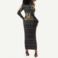 Personalized Truth Know Thyself Long Sleeve Bodycon Dress Eye of Horus and Ankh DT02