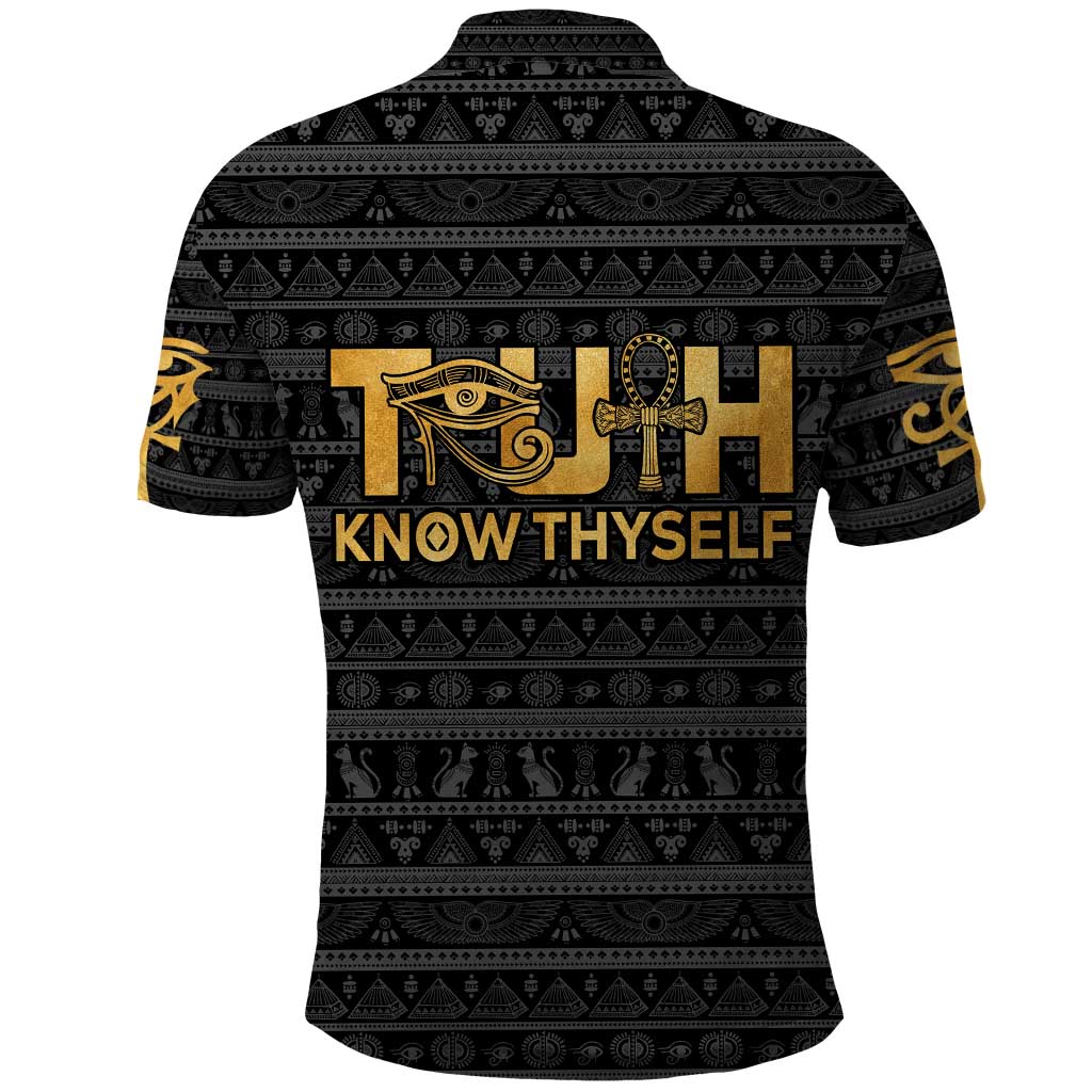 Personalized Truth Know Thyself Polo Shirt Eye of Horus and Ankh