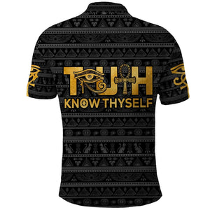 Personalized Truth Know Thyself Polo Shirt Eye of Horus and Ankh